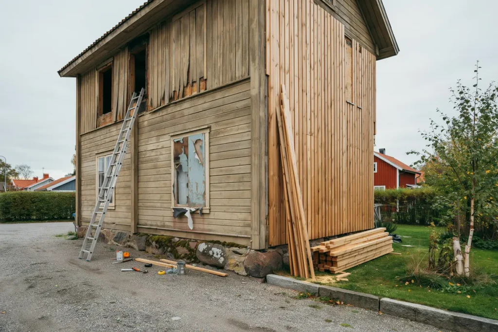 byta panel p huset tecken p r tskador r tt tr slag och smart arbetsordning