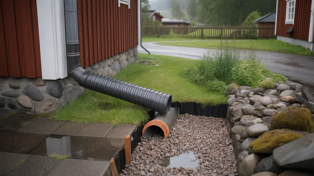 dagvatten p tomten takavvattning stenkista och regnb dd s slipper du p lar och fukt mot huset